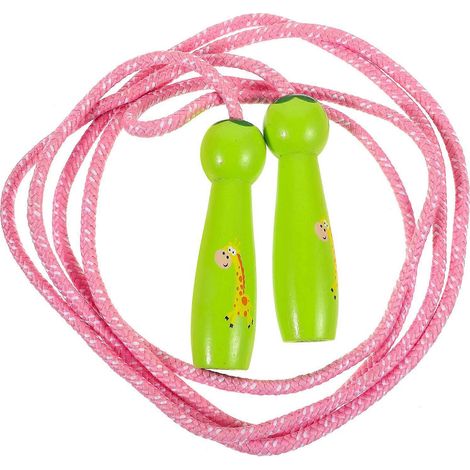 Corde à sauter avec poignée en bois pour l'entraînement, le fitness et une utilisation en extérieur - Portable, ergonomique et confortable (1/5)