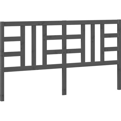 Maison Exclusive - Testiera per Letto Grigia 186x4x100cm in Legno Massello di Pino (1/5)