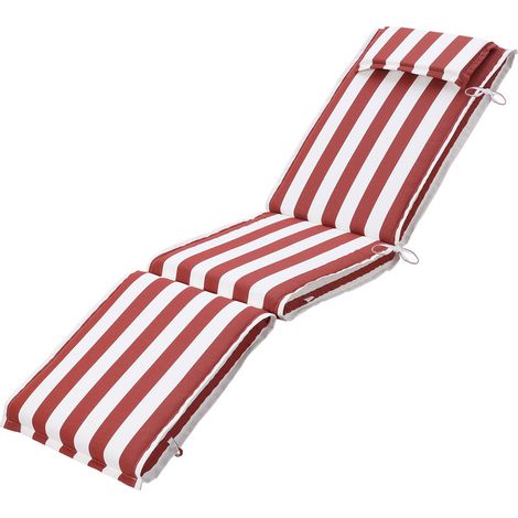 Aoodor Sonnenliegekissen, 48×187×8 cm, farbecht, Outdoor-Kissen mit Kopfstütze für Relaxsessel, Terrassenstuhl & Sonnenliege (1/5)