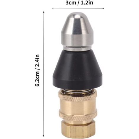 NALOOKAMIC Outil De Nettoyage des égouts, Buse En Acier Inoxydable, Outils De Dragage Et De Nettoyage des Tuyaux D'égout G1/4 Pour le Débouchage des Tuyaux