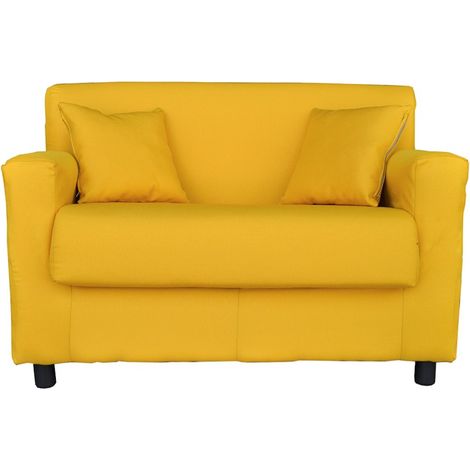 Divano 2 posti Giallo - tessuto sfoderabile 124 cm BOLOGNA (1/3)