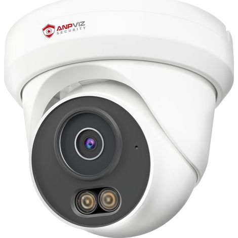 4MP PoE Surveillance Camera, Dôme IP Caméras Exterieur, Intelligente Personnes, Vision Nocturne Couleur Intelligente, Boîtier Entièrement Métallique, Microphone Intégré, IP66, Objectif 2,8 mm (1/5)