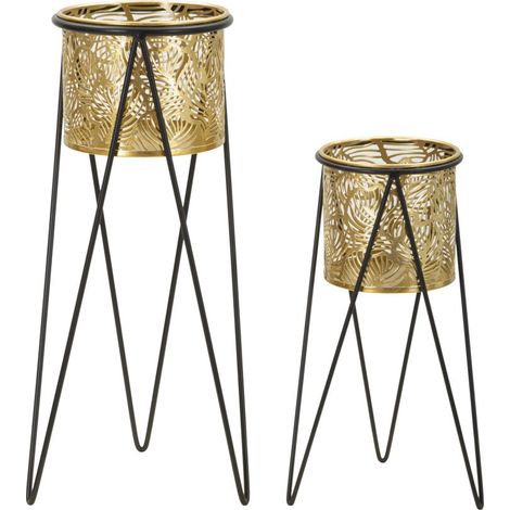 Ensemble de 2 supports de vase Drak (2 pièces) 21 x 20 x 46 cm et 18 x 18 x 32 cm (1/5)