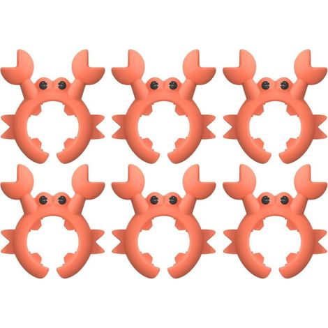 Juego de 6 soportes de silicona para espátulas, antideslizantes con forma de cangrejo, ideales para sujetar utensilios de cocina, tapas de ollas pequeñas y utensilios de cocina anti-quemaduras.