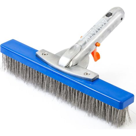 1 - Brosse De Piscine - Acier Inoxydable - Nettoyage Algues Et Taches - Pour Murs Sols Et Marches - Aluminium - 25,4x45,7cm (1/5)