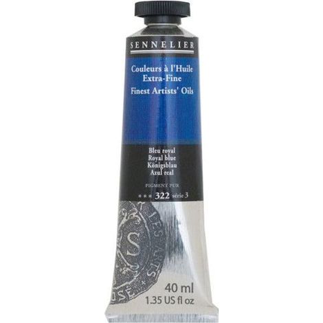 Couleurs à l'huile - Sennelier - Royal Bleu - 40ml - Pigments naturels - Finition satinée