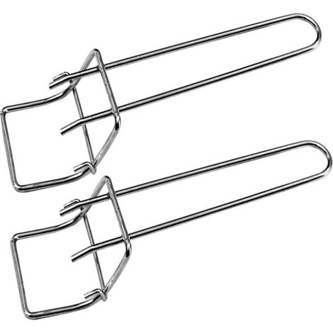 Lot de 2 grilles de cuisson en acier inoxydable avec levier de levage, couleur argent. (1/3)