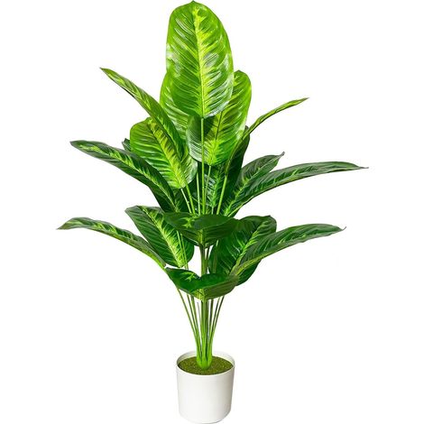 Plantes Artificielles en Pots Fausse Plante Interieur Arbre Artificiel Verte Décoration pour Chambre à Coucher Cuisine Salon Salle de Bain Bureau Balcon (80cm Banane Tropical) (1/5)