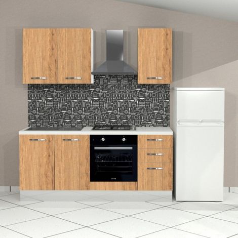 Cucina Taurus 195 sinistra colore cassa bianco e frontali nebraska con elettrodomestici inclusi