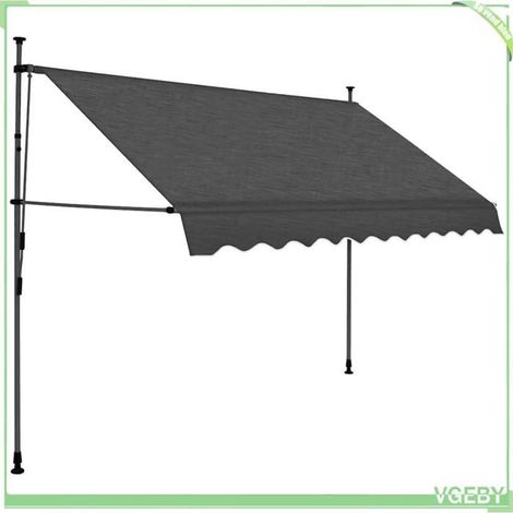 Auvent rétractable - FAFEICY - 145866 - 300 cm - Anthracite - LED solaire (1/5)