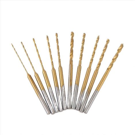 Coffret de 10 mini-forets à spirale de 0,6 mm à 2,2 mm avec queue de 2,35 mm en acier rapide pour la gravure - JBMEDIA (1/4)