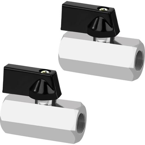 Kugelhahn aus Messing für Wasser, Öl und Gartenbewässerung, 1/4" Innengewinde, 1/4" Innengewinde, 2er-Pack.