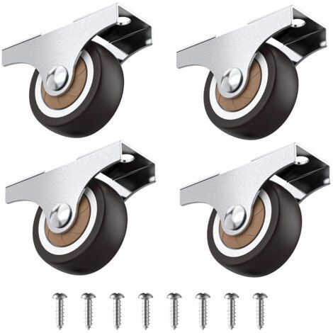 Lot de 4 petites roulettes pour meubles 32mm,non pivotantes,mini roulettes en caoutchouc souple,roulette fixe,roulette meuble,capacité totale 45 kg,pour appareils et équipements et cagettes (1/5)