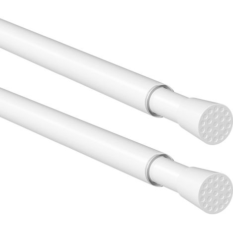 Lot de 2 barres télescopiques, blanches, 50-69 cm (1/5)