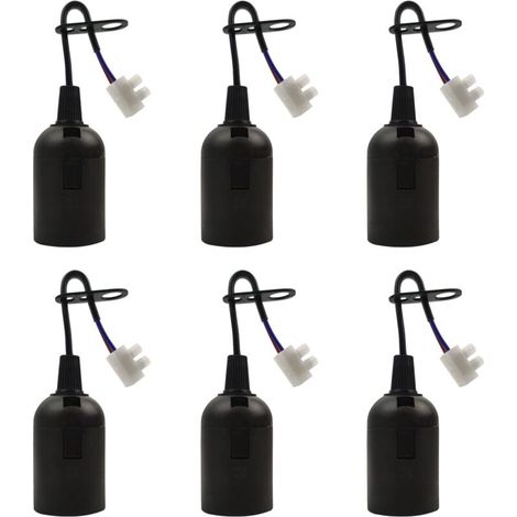 Pièces Douille E27 Support D'ampoule 4A 250V Douille Ampoule Douille de Rechange pour Ampoules à Incandescence et Ampoules LED ou Industrie (max.60W/ Noir)