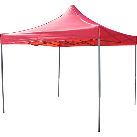 Gazebo a padiglione pieghevole rossa 3x3 m, altezza regolabile. Breckner Germany (1/5)