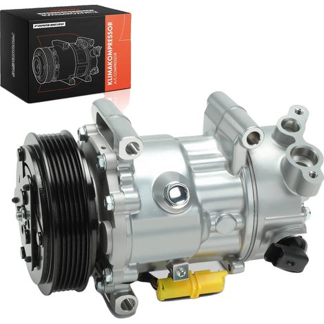 Compresseur de climatisation, diamètre de poulie 123 mm, compatibilité avec CITROËN Berlingo et Peugeot 207, ID du compresseur 6V12, réfrigérant R134a, tension nominale 12 V (1/5)