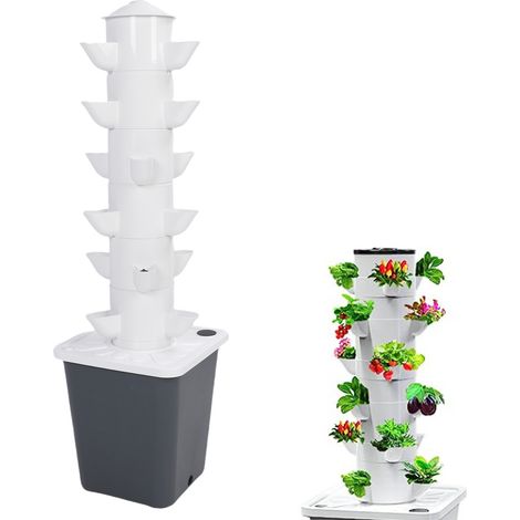 Système de Culture Hydroponique Vertical - Tower Hydroponique à 18 Plantes avec Réservoir 10L - Plomberie US pour Maison et Balcon