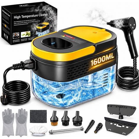 Zosudull – Nettoyeur vapeur 2500W – Pression 3 bars - 1600ml – Température 105 °C – avec 10 accessoires – Pour nettoyage canapés, carrelages, voitures