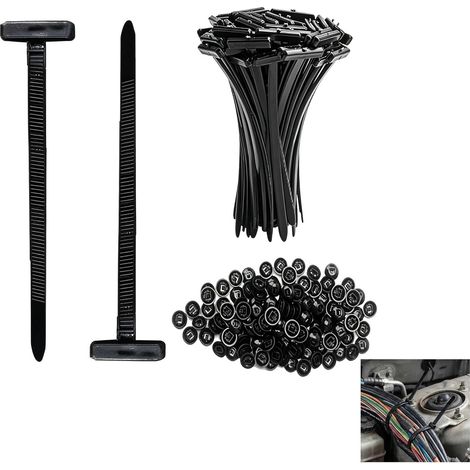 200 Pièces Attaches de Câble Universelles en Nylon Autobloquantes avec Goupille et Bouton, Serre-Câbles Résistants pour Réparation Automobile, Fixation de Câbles, Usage Domestique et DIY (1/5)