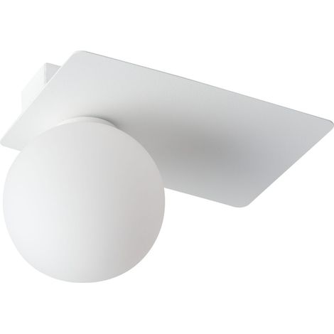 Plafonnier blanc rectangulaire boule verre Argon G9 12W