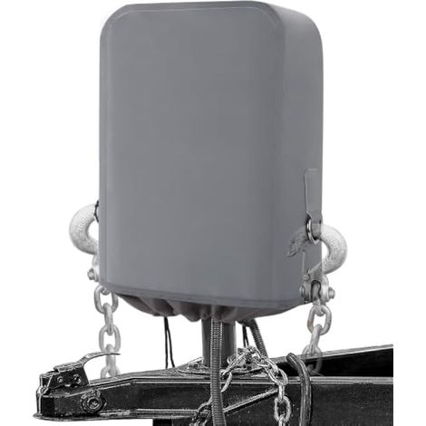 Housse de cric à langue électrique pour véhicule récréatif – Housse grise imperméable robuste avec crochets de chaîne, résistante aux intempéries, protection UV, ajustement universel pour accessoires (1/5)