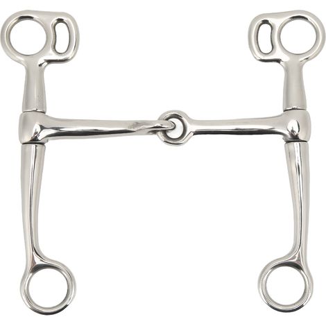 Mors de dressage en acier inoxydable 125mm, embouchure articulée avec joues tournantes pour entraînement équestre
