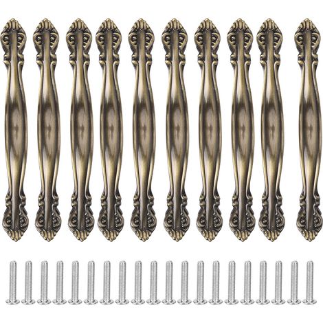 10 Poignées Bronze pour Tiroirs et Armoires - Quincaillerie de Meubles Vintage pour Maison et Bureau