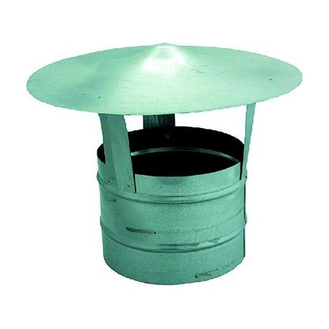 Fumaiolo A Cappello Cm 20 - In Lamiera Zincata. Attacco Maschio.