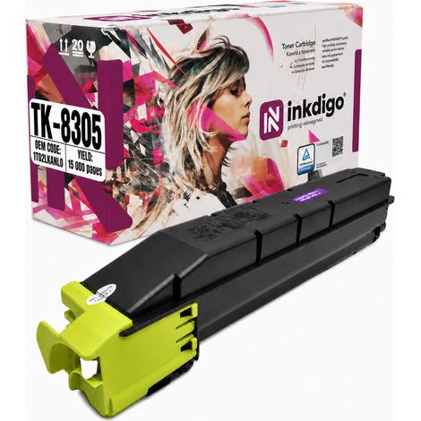 Toner Inkdigo TK8305Y compatibile con Kyocera TASKalfa3050ci TASKalfa3550ci, certificato TÜV. (1/5)