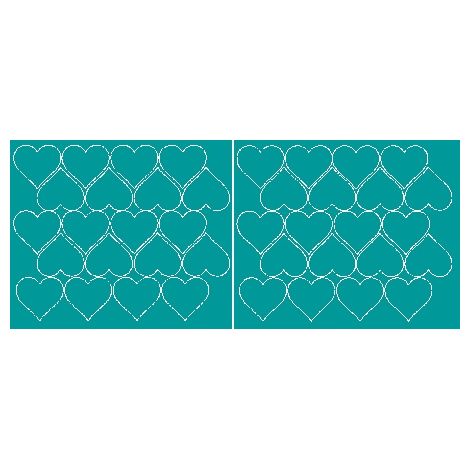 Adesivi a forma di cuore per San Valentino, 5 cm, 40 pezzi, turchese lucido