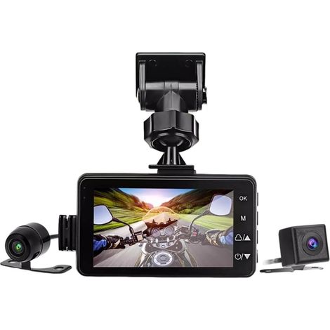 Moto Dash Cam Avant Arrière Caméra Double Vidéo HD 1080p (1/5)