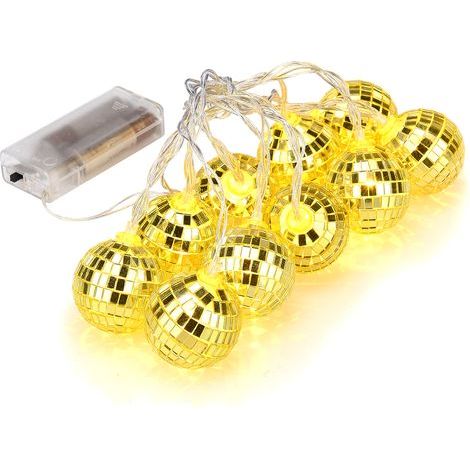 LED-Lichterkette mit Discokugeln, Mini-Diskokugeln, Baumschmuck, batteriebetriebene Discokugeln für Weihnachten (l) (1/5)