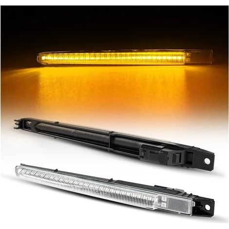 Repetidor de intermitentes para BMW F10, BMW M5 FV9 2010-2017 51657266475 51654805796, 2 unidades, luz de posición lateral ámbar dinámica, luz intermitente para coche (transparente plateada). (1/5)