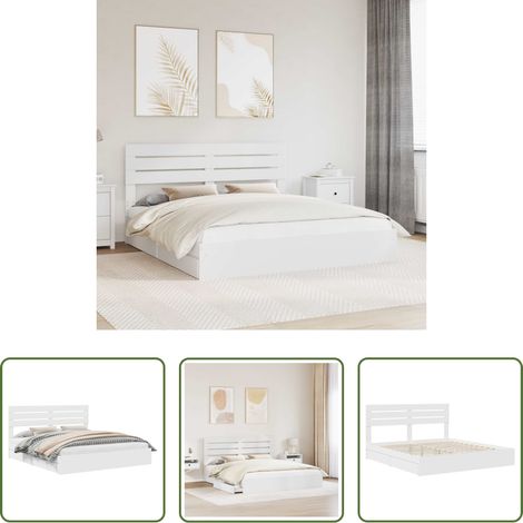 vidaXL Tiroirs - Lit de Rangement Blanc 180 x 200 cm Bois d'ingénierie (1/5)