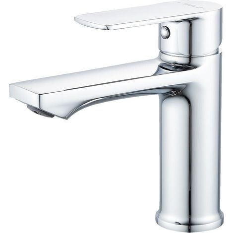Mitigeur Lavabo Salle de Bain– Robinet Monocommande, économie d’Eau et d’énergie, avec Bec Hauteur 96 mm, Installation Facile, G 3/8 Robinetterie,Chromé (1/5)