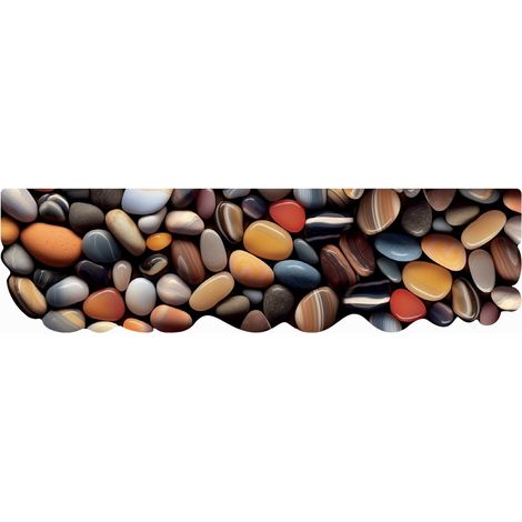 Tappeto Cucina Gomma Pvc Stampa Digitale HD Pietre Colorate Moderno Sagomato Antimacchia - 50x180 cm