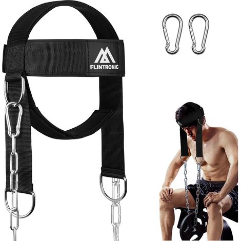 Harnais de Tête d'entraînement, Harnais Musculation Cou, Harnais Réglable pour La Tête, Ceinture De Musculation pour Le Cou, avec Fermeture, Sangle de Tête et Mentonnière, Pour Gym,Boxe (1/5)