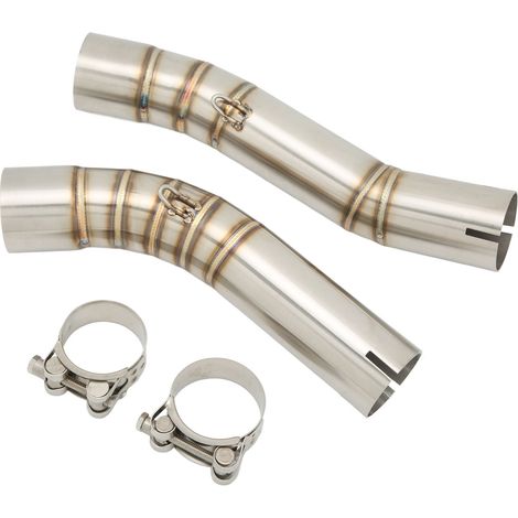 Pièces de rechange en acier inoxydable (2 pièces) pour tubes de raccordement de la section centrale d'échappement de moto YZF-R1 2007-2008 (1/5)