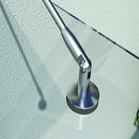 Auvent en verre trempé (ESG) inox pour porte, transparent 200x90 cm (1/3)