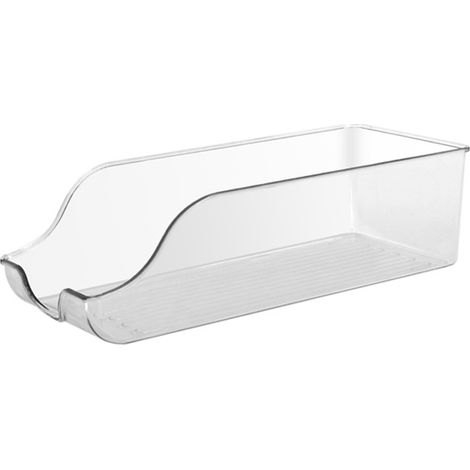 Boîte de rangement transparente en plastique pour réfrigérateur, boîte de rangement ménagère à double compartiment, panier de bureau en plastique pour animaux (1/5)
