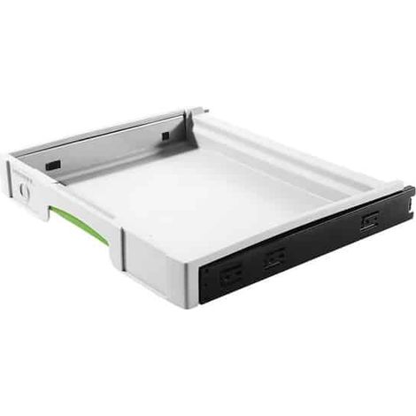 Festool – Tiroir extractible pour systainers – Aménagement personnalisable – Accès rapide et étiquettes claires – Verrou pour sécurité