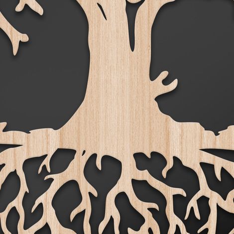 ALBERO DELLA VITA - Quadro arredo LASERCUT composito Legno e PVC - Misura: 40x40 cm (1/4)