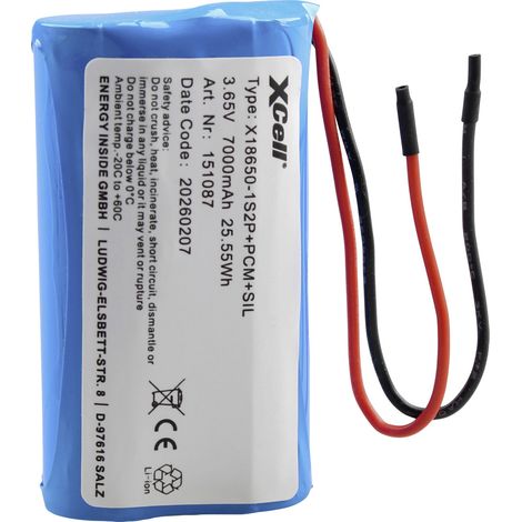 XCell Pile rechargeable spéciale 2x 18650 Li-Ion 3.7 V 7000