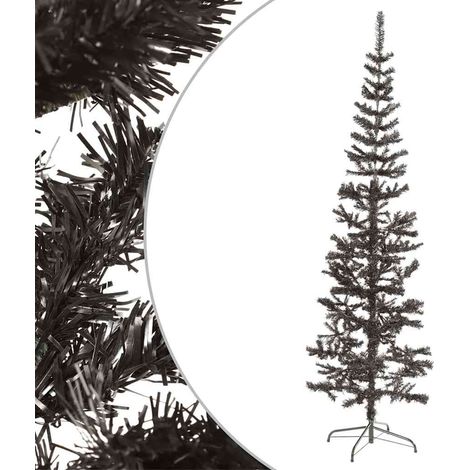Árbol de Navidad delgado negro 210 cm