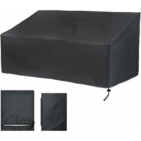 Housse Banc de Jardin 2 Places, Housse Banc Exterieur Patio Anti-poussière, Anti-UV, Étanche, Coupe-Vent (134x66x89cm) (1/5)