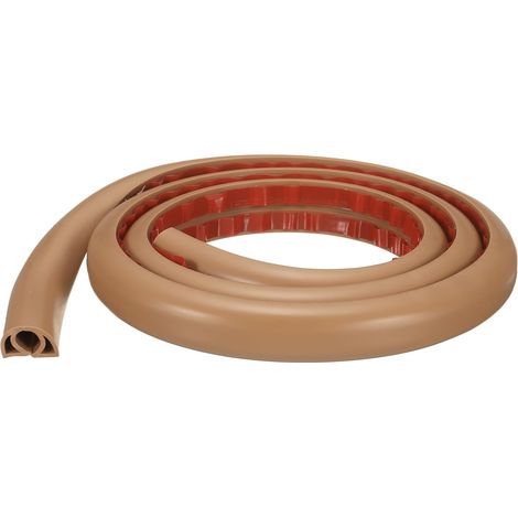 Cache-Câble de Sol de 4 Pieds W0.3 x H0.3 Canal Intérieur en PVC pour Cacher Les Câbles d'Extension, Protège-Câbles pour Éviter Les Trébuchements, Gestion des Câbles, Marron (1/5)