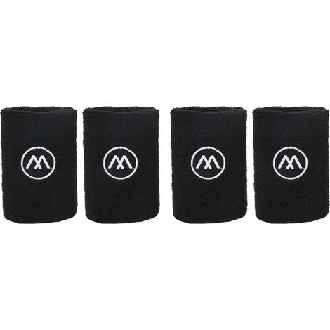 2 Paires de Bandes de Poignet Sport - Absorbant la Transpiration pour Basketball - Mixte Hommes Femmes - Noir (1/5)