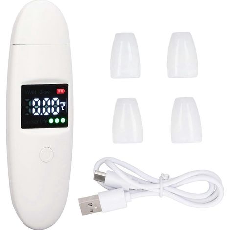 Professionelles, präzises, tragbares Alkoholatemgerät mit digitalem LCD-Display und Sprachausgabe.