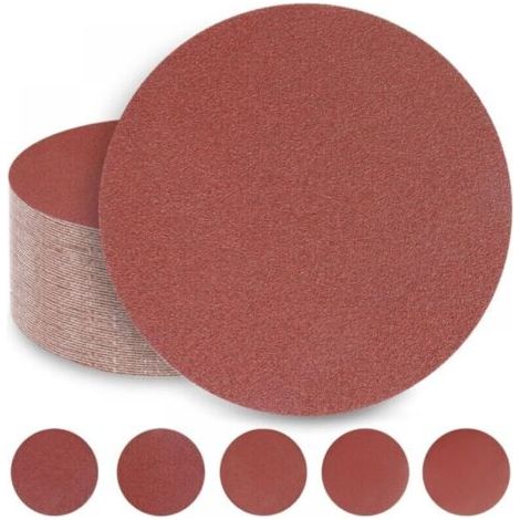 Disques de Ponçage 180 mm 10 x 60/80/120/240/320 Grain 180 mm Disques Abrasifs pour Ponceuse Cloison Sèche Ponceuse Girafe (50 Disques) (1/4)